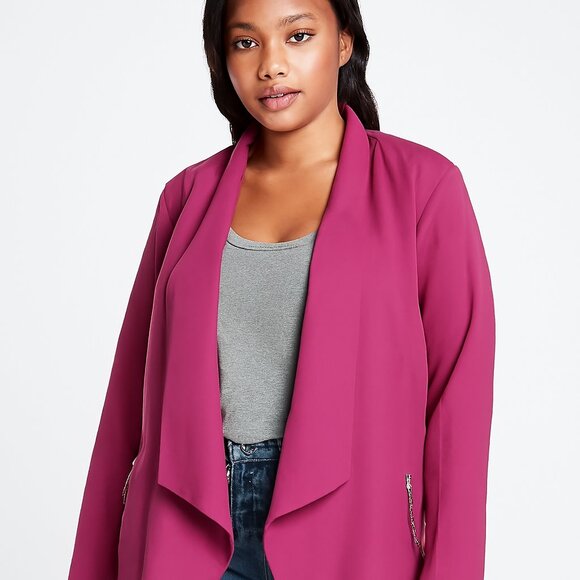 Relativity Magenta Draped Open Front Jacket | Women’s Size Large | NWT - Picture 1 of 7
